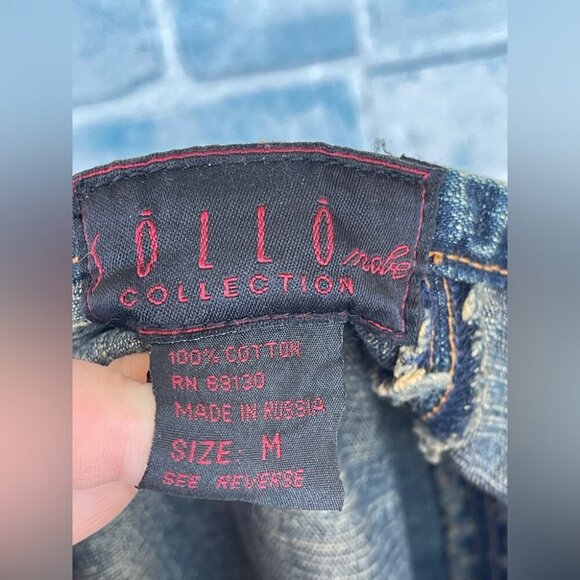 Sollo Mobe denim jean skirt Hi-low vintage size medium - Picture 7 of 8